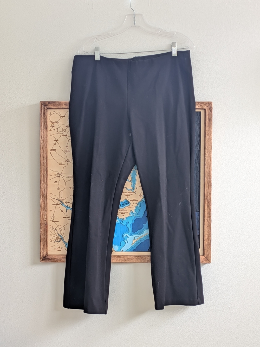ANN MASHBURN Black Flared Faye Ponte Pants